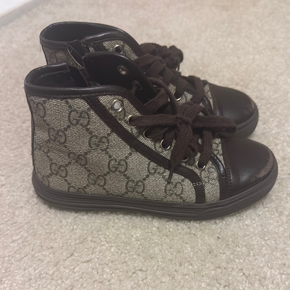Gucci Kids High-Top Sneakers - Brown